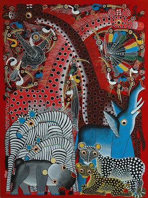 ティンガティンガアート（タンザニア製） ティンガティンガアート（タンザニア製） 送料無料【ビンテージ