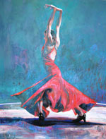 フラメンコ画　フレッチャー・シブソープ　版画　額装付き フレッチャー・シブソープ展｜求龍堂