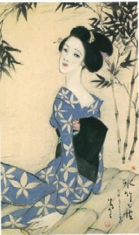 竹久夢二　女十題 舞姫・肉筆水彩・夢二式美人 大正ロマン・額装　ty14l 楽天市場】色紙額 竹久夢二「舞姫」 複製色紙額 特殊工芸画 額