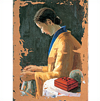 立体絵画の「労働を終えて、晩鐘に祈り」 無言館所蔵作品による 戦没画学生 祈りの絵」展 （横浜赤レンガ倉庫1