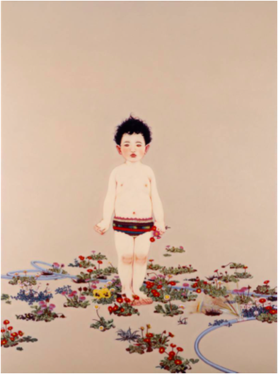 安藤玉子　青い花　原画 青木乃里子 水墨岩彩画・版画展 開催！ | アートステーション | 大丸