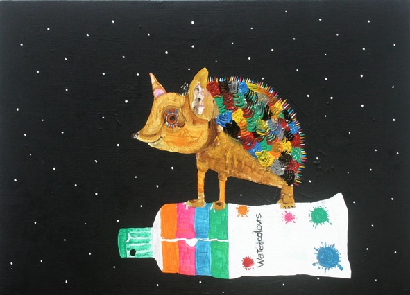 画家　大谷一生　カワウソ絵画 大谷一生 ＋sikakuico 「Static and Dynamic」 （ショウケース