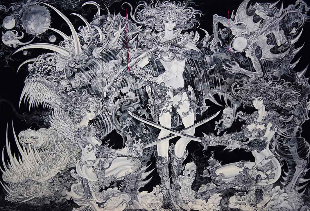バロン吉元「公開制作展 - 新春描舞(かぶ)き初(ぞ)め 2016