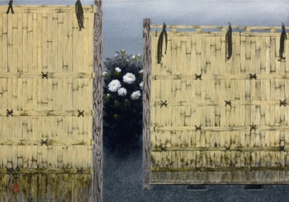 【真作】★絵画★那波多目功一　日本画6号　秋果　共シール　箱・黄袋入★L87 真作】☆絵画☆那波多目功一 日本画6号 秋果