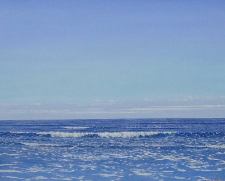 146 真作 大槌隆 「海」 絵画 油彩画 6号 人気画家　サイン入り 146 真作 大槌隆 「海」 絵画 油彩画 6号 人気画家サイン入り