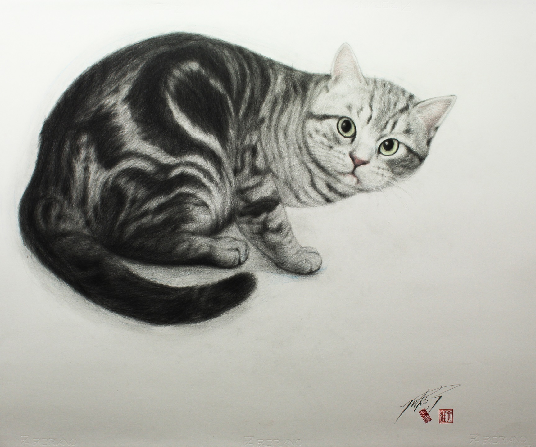 猫の絵描き 高橋行雄 仔猫 ミュウ - 美術品