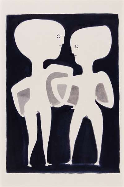 望月通陽 染色版画 作品 ヨブ紀 ふちどり