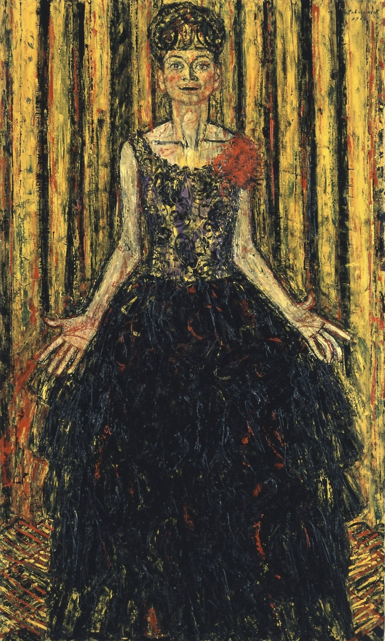 宮本三郎、【黒いレースの女】、希少な大判額装用画集より、新品高級額装付 宮本三郎 「装飾性の展開」 （世田谷美術館分館 宮本三郎記念美術館