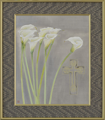 福田千惠、【ながい夜】、希少な額装用画集より、新品額装付 福田千惠 「悠久への美を求めて」展 （セイコーハウスホール） ｜Tokyo