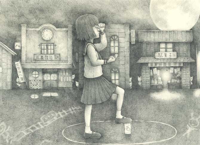 値下げしました！絵画　H Matsuura・作品名不明　　門　銘有 値下げしました！絵画H Matsuura・作品名不明門銘有