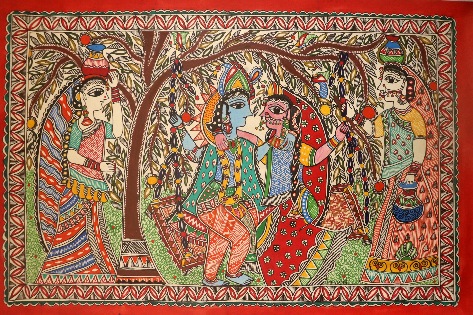 インド農村部アーティスト支援プログラム 作品展 - マドバニ絵画との