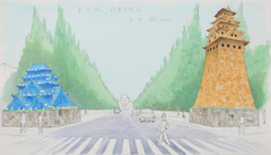 絵画 274 油絵/風景/街景/東京/神宮外苑/イチョウ並木/P10号 明治神宮外苑いちょう並木｜偏愛東京