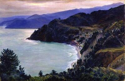 OKADA「精進湖」◆ヨット 湖 山 風景画◆近代洋画の巨匠 岡田三郎助？絵画 OKADA「精進湖」◇ヨット 湖 山 風景画◇近代洋画の巨匠 岡田