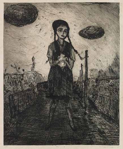 【真作・超絶技巧】　若月公平『神月』銅版画 エッチング　日本橋　龍　麒麟　絵画 銅版画巨匠展ー『長谷川潔・駒井哲郎・中林忠良』 | ART HUB