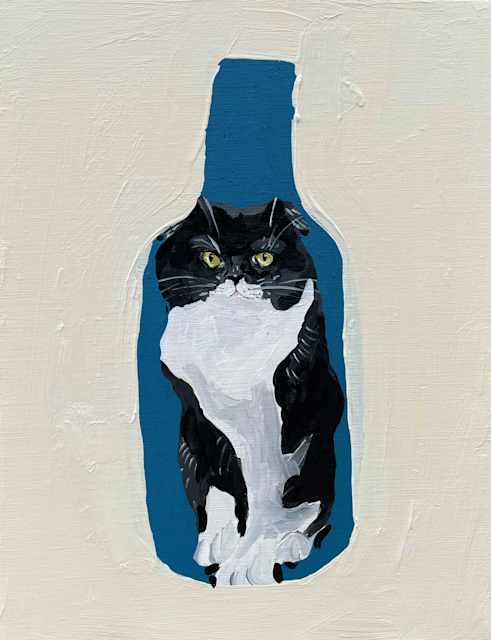 Lee Izumida painting wine bottle リー イズミダ Lee Izumida 「PROGRESS」 （Intimissimi Art Space ） ｜Tokyo