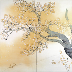 日本画 人物画 経年劣化 金色フレーム 美しき日本の風物 日本画歳時記」 （足立美術館） ｜Tokyo Art Beat