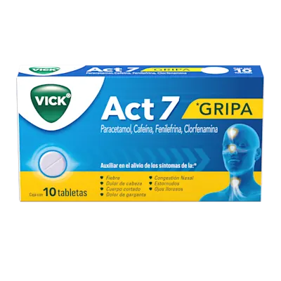 Act 7 alivio 7 en 1 de los síntomas de la gripa 