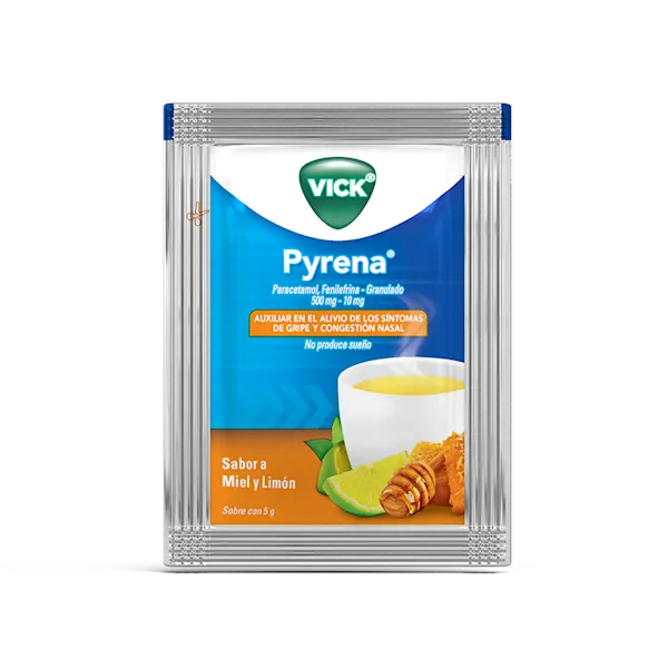 Pyrena® antigripal. Packshot, parte frontal