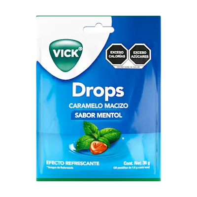 Vick Drops Caramelo Macizo Sabor Mentol 20
