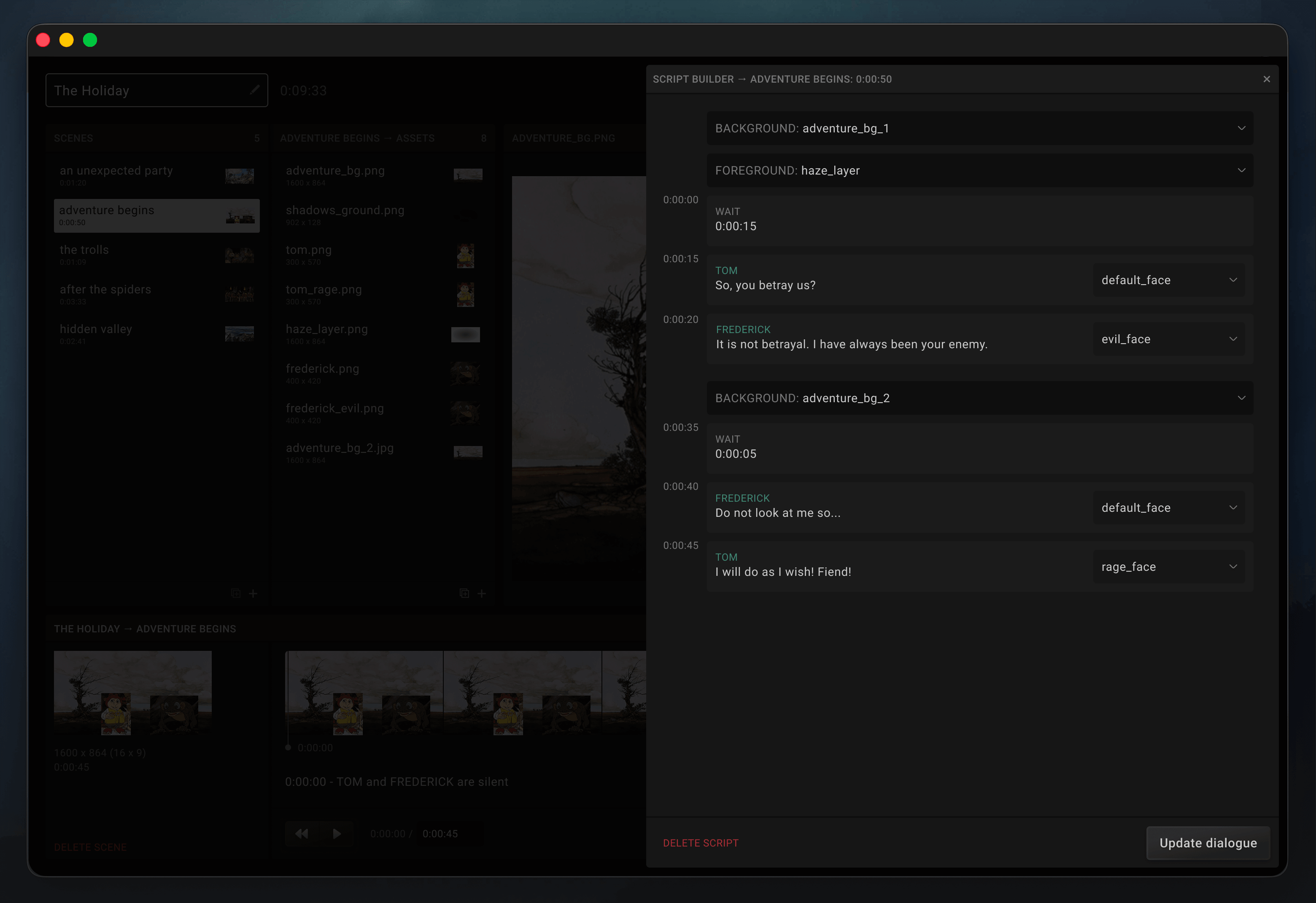 abstract film software - script builder