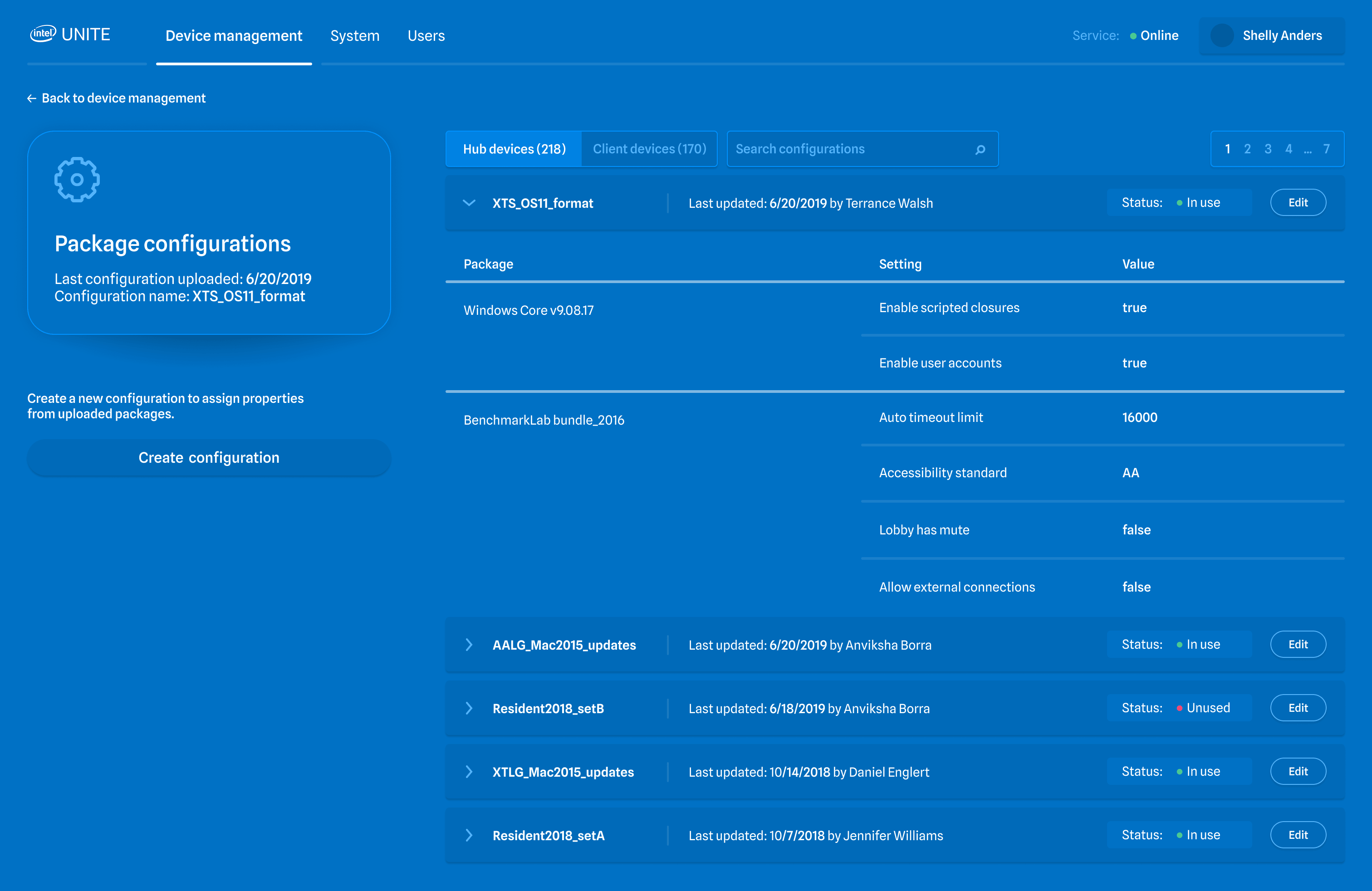 intel unite - device configs