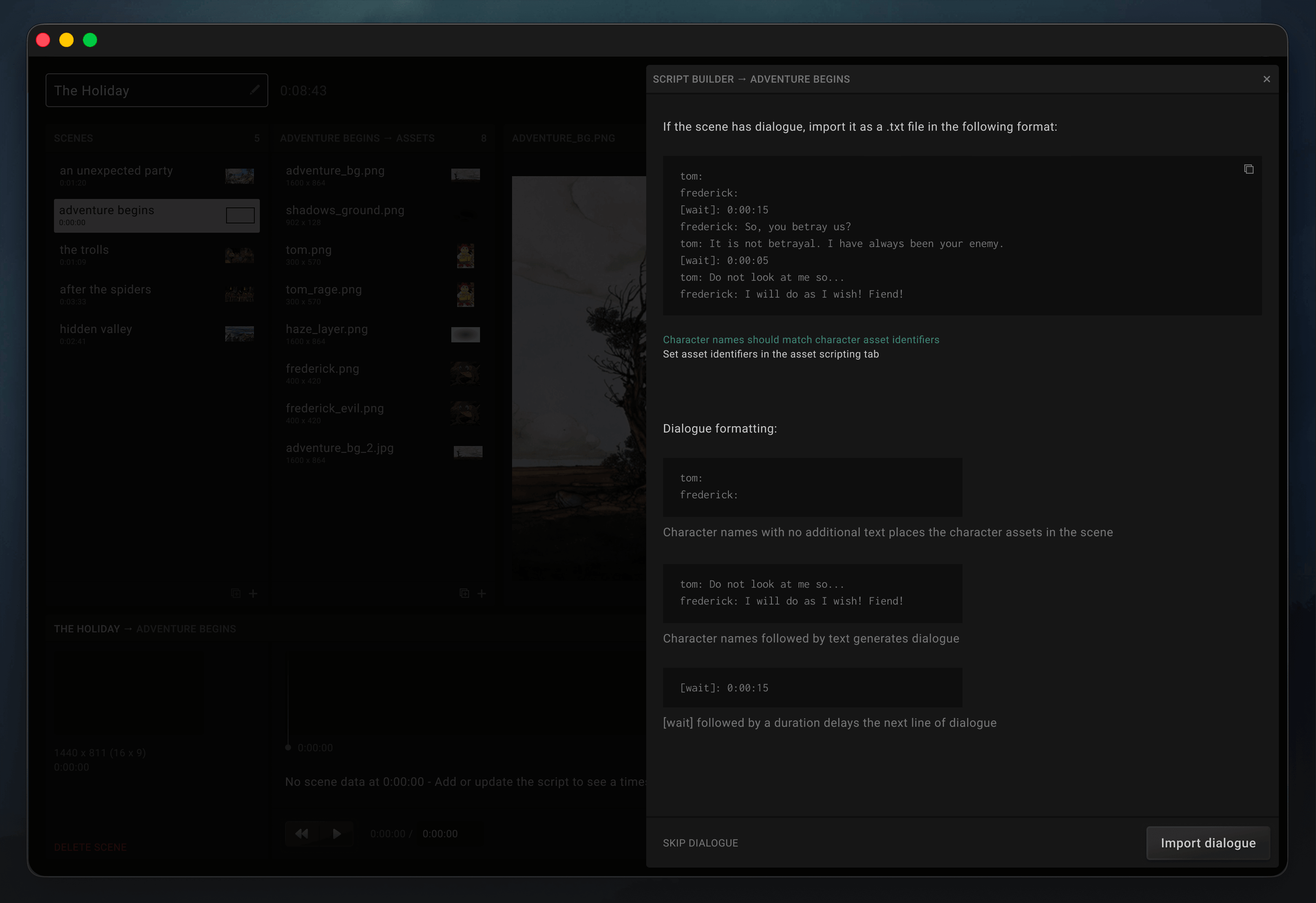 abstract film software - script builder