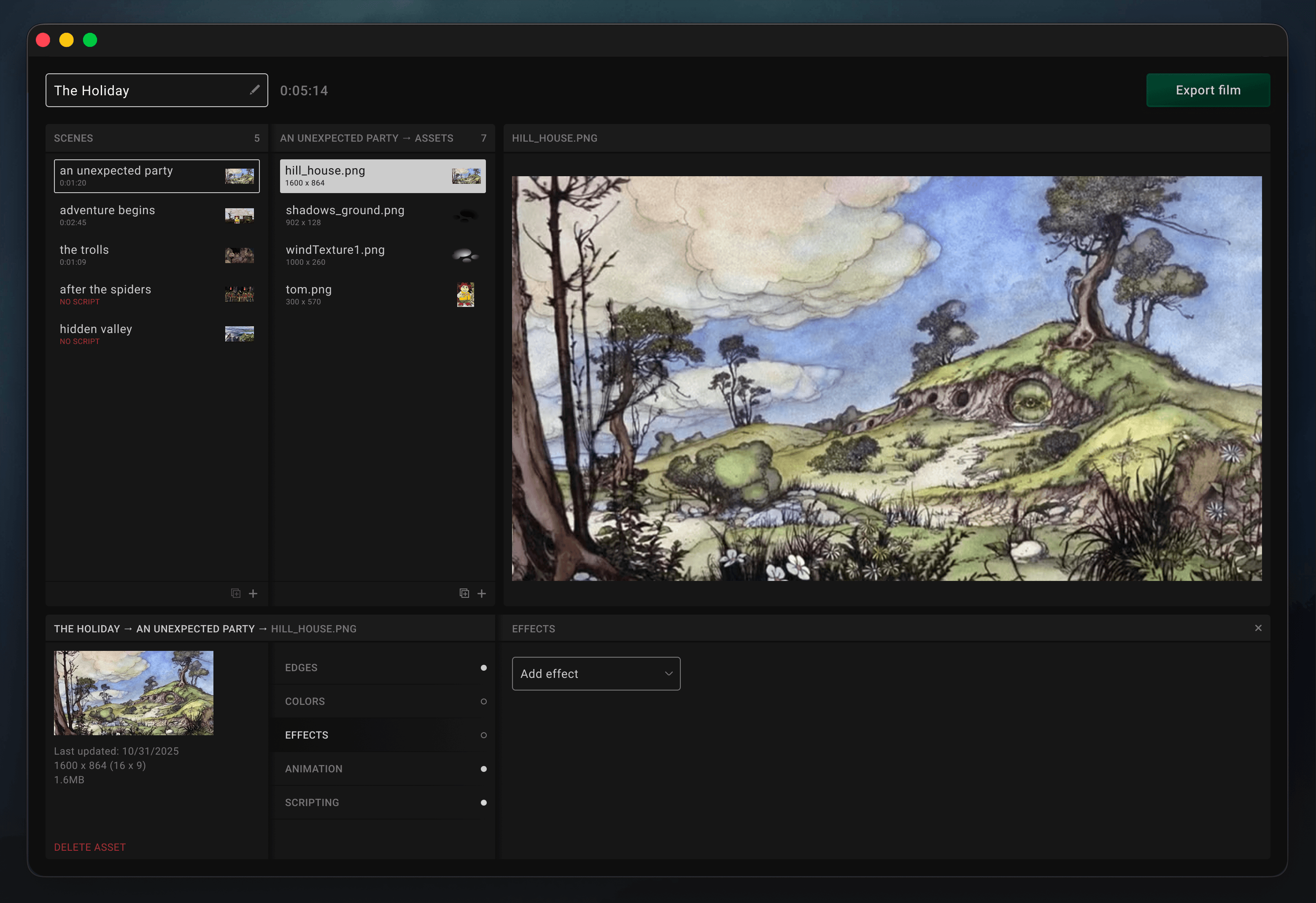 abstract film software - asset effects empty