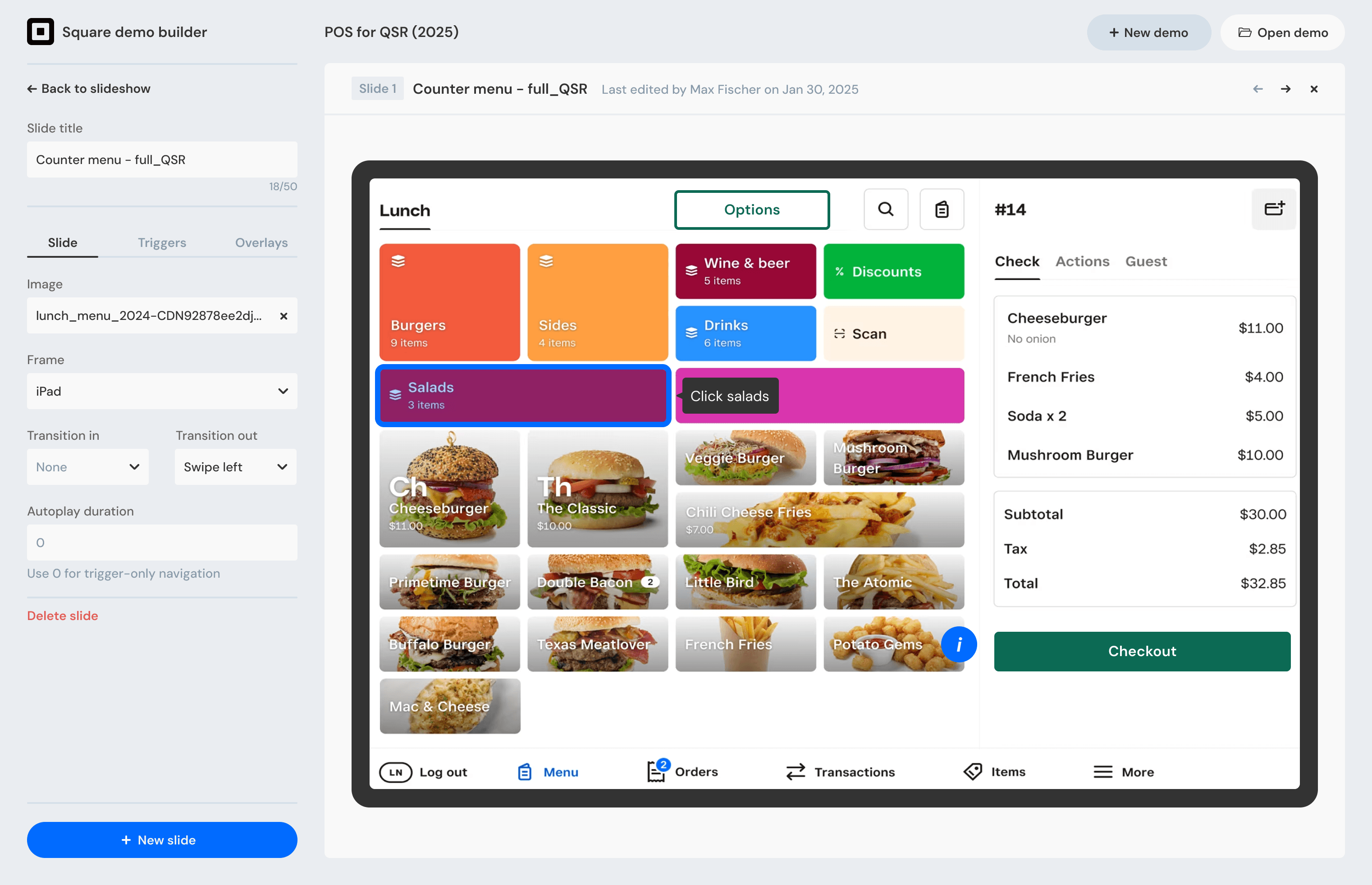 square demo builder - slide detail