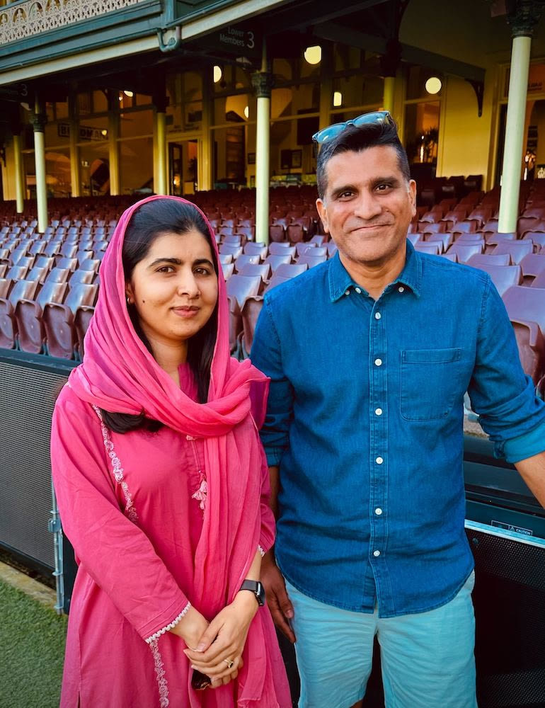 Vishal with Nobel Peace Prize laureate Malala Yousafzai