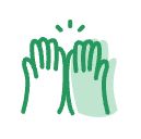two hands impact icon