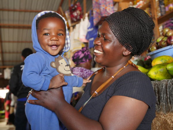 Angelique's loan helped her purchase items to sell in her general store in Rwanda.