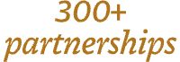 300+ partnerships