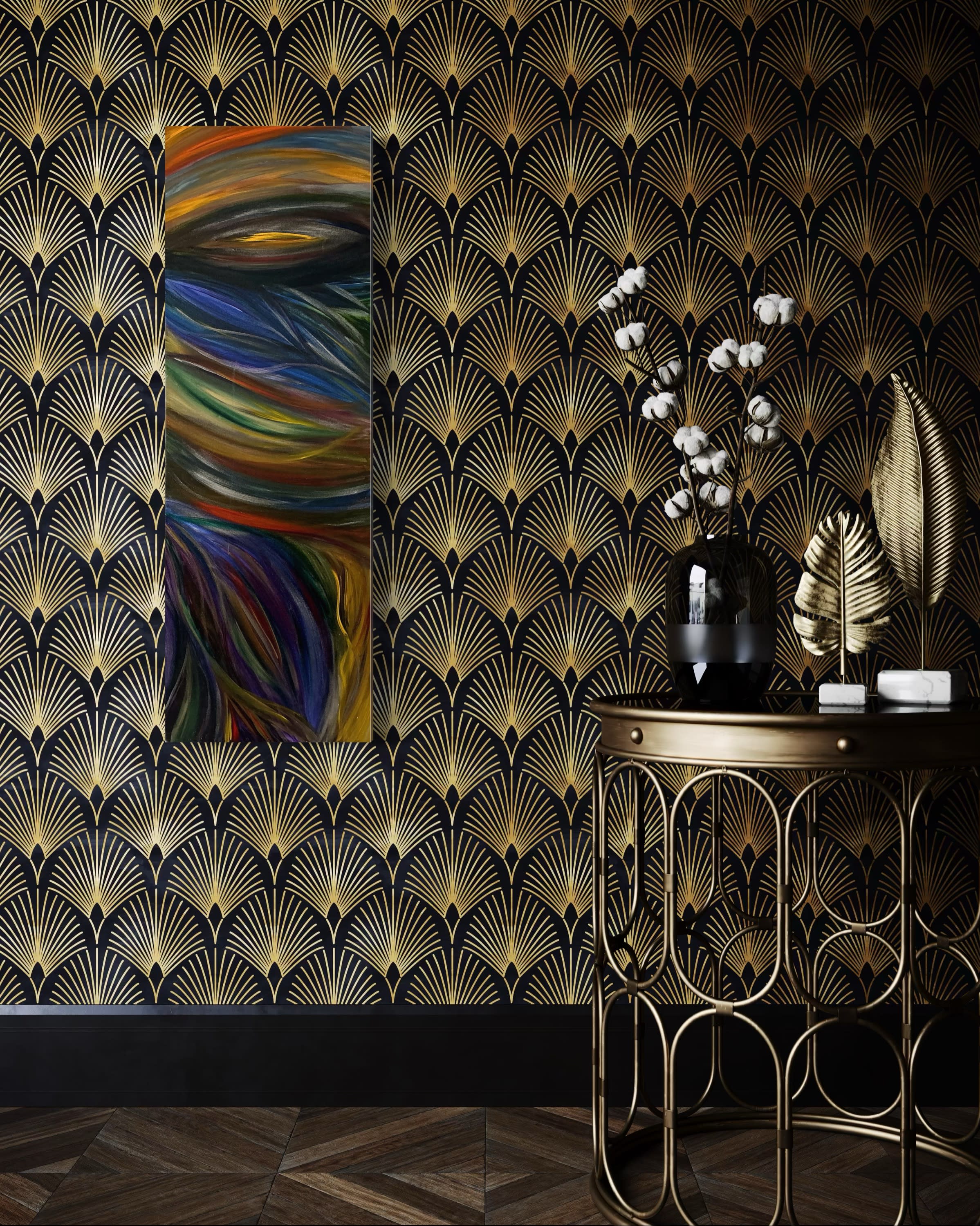 “Inside the Tulips” – Original Acrylic Painting on Canvas (36x12)