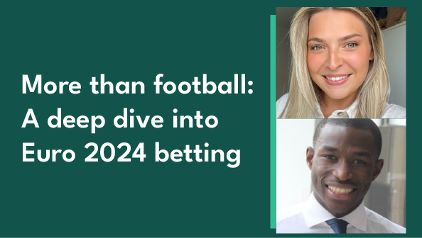 Photos of Robyn Brummitt and Caleb Adebola alongside the blog title - More than football: A deep dive into Euro 2024 betting