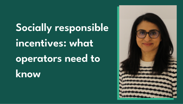 Image of Gambling Commission Senior Policy Manager Pradeep Rajania - alongside text of the blog title - 'Socially responsible incentives what operators need to know'