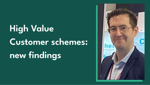 Image of the author David Taylor alongside the blog title: 'High Value Customer schemes: new findings'
