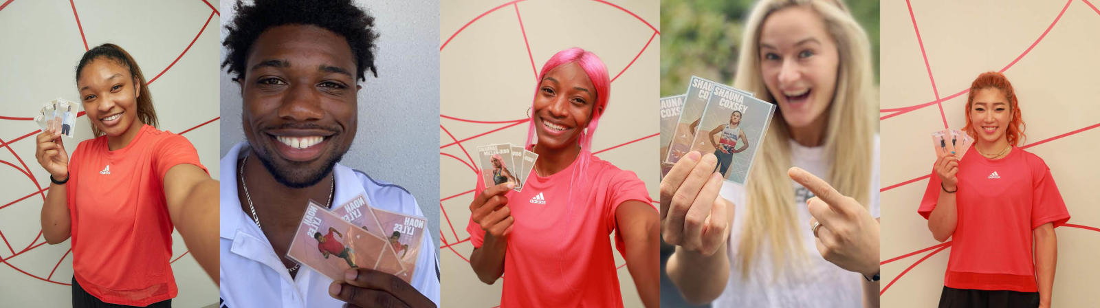 Athletes introduce their trading cards on social networking sites.