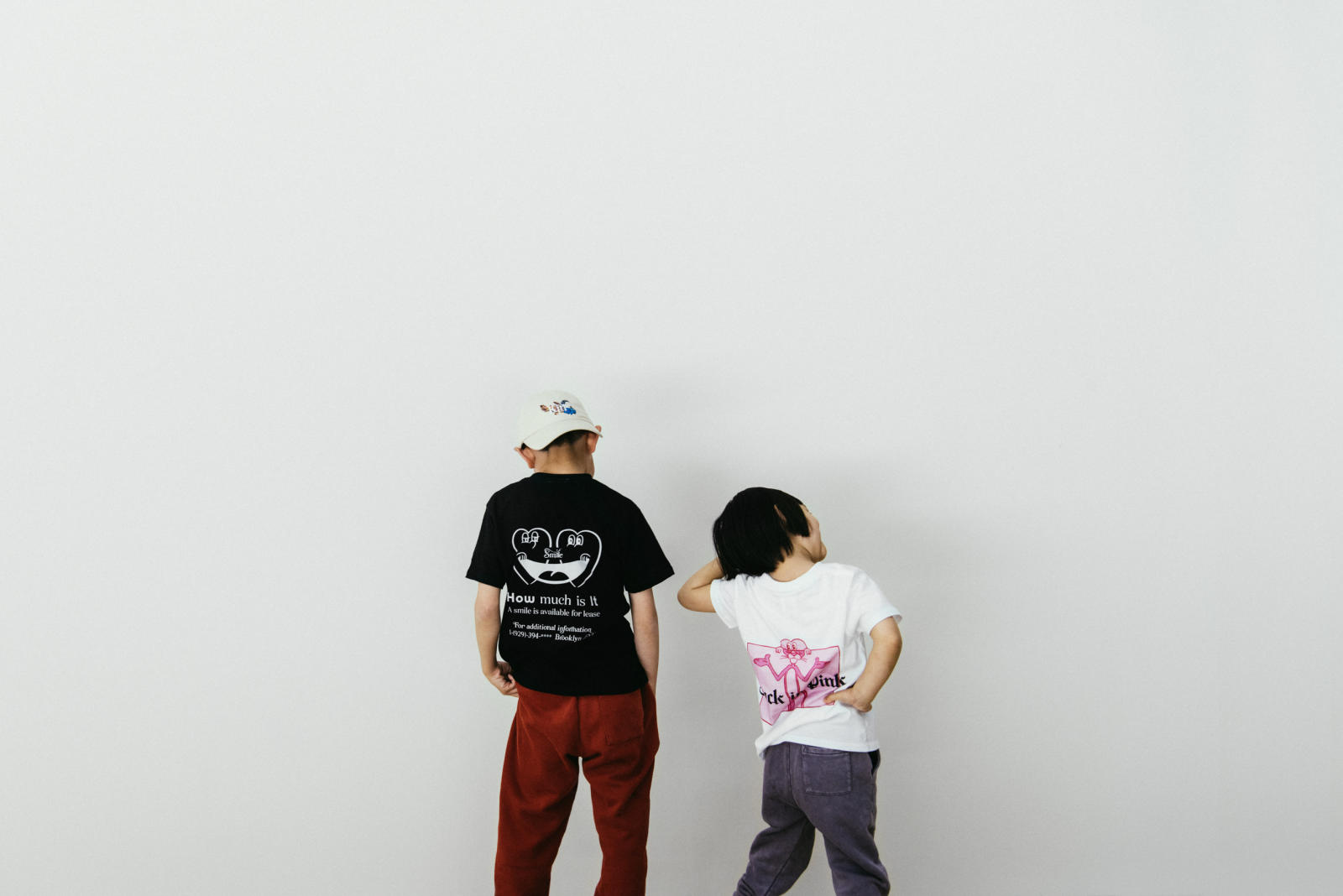 Kids T-shirts with cute artwork printed on them.