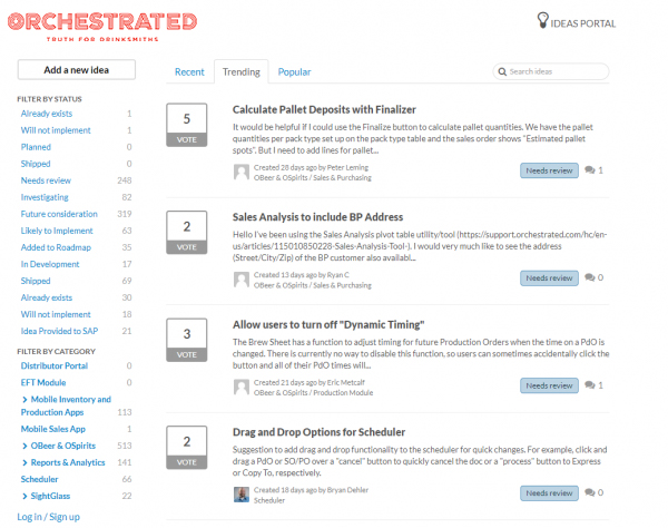 Orchestrated Ideas Portal Screenshot