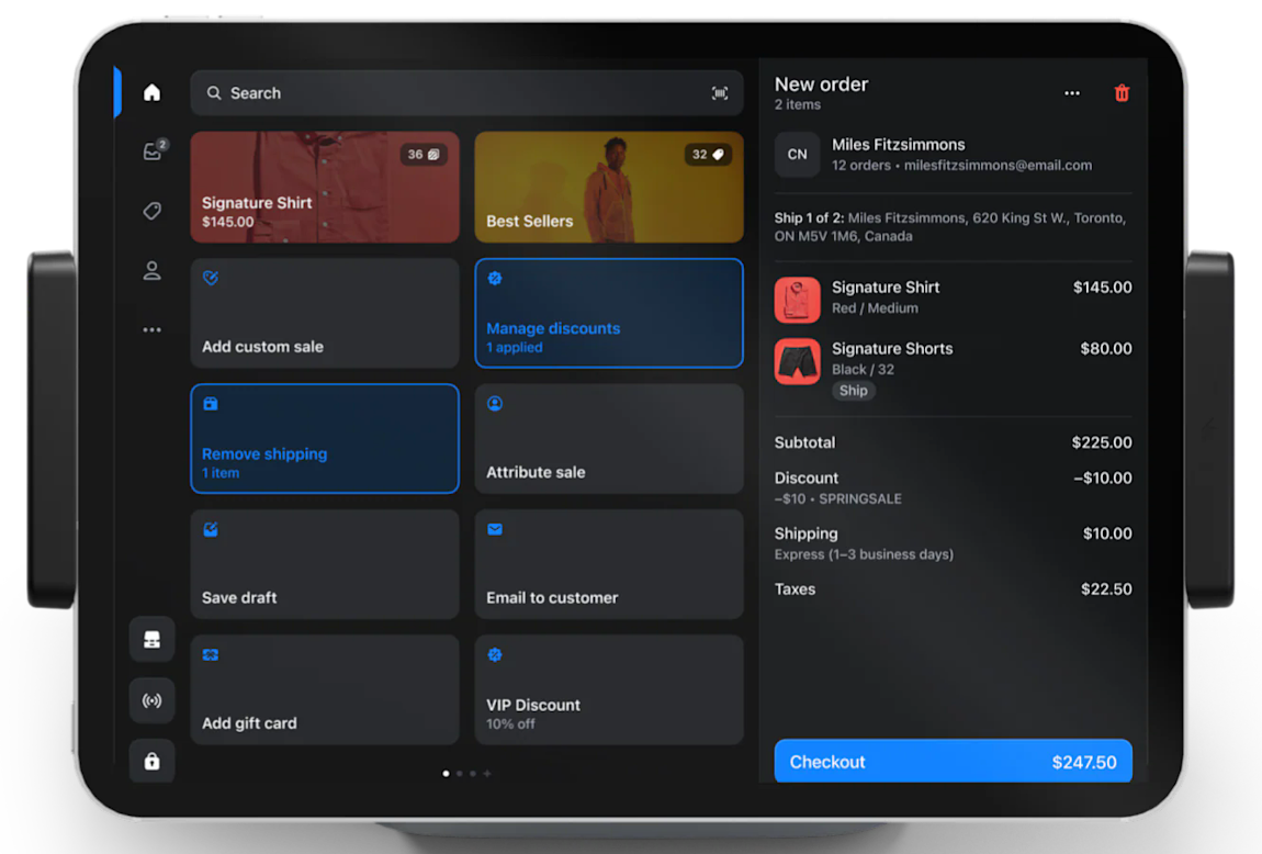 Shopify POS V10 user interface