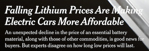 Falling lithium prices article