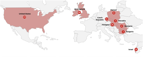 Cineworld cinemas by country