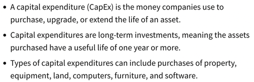 Capex definition from Investopedia