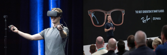 Mark Zuckerberg demoing vr headsets