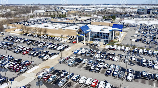 CarMax store cars in parking lot