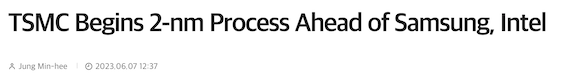 TSMC begins 2-nm process ahead of Samsung, Intel headline