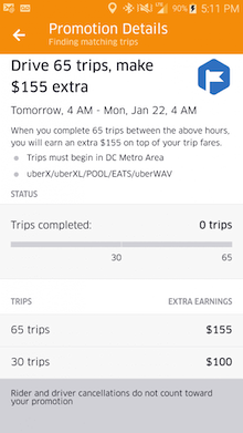 Uber driver promotion