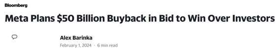 Meta share buyback headline