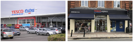 Tesco extra and Tesco express store photos