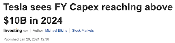 Tesla capex headline